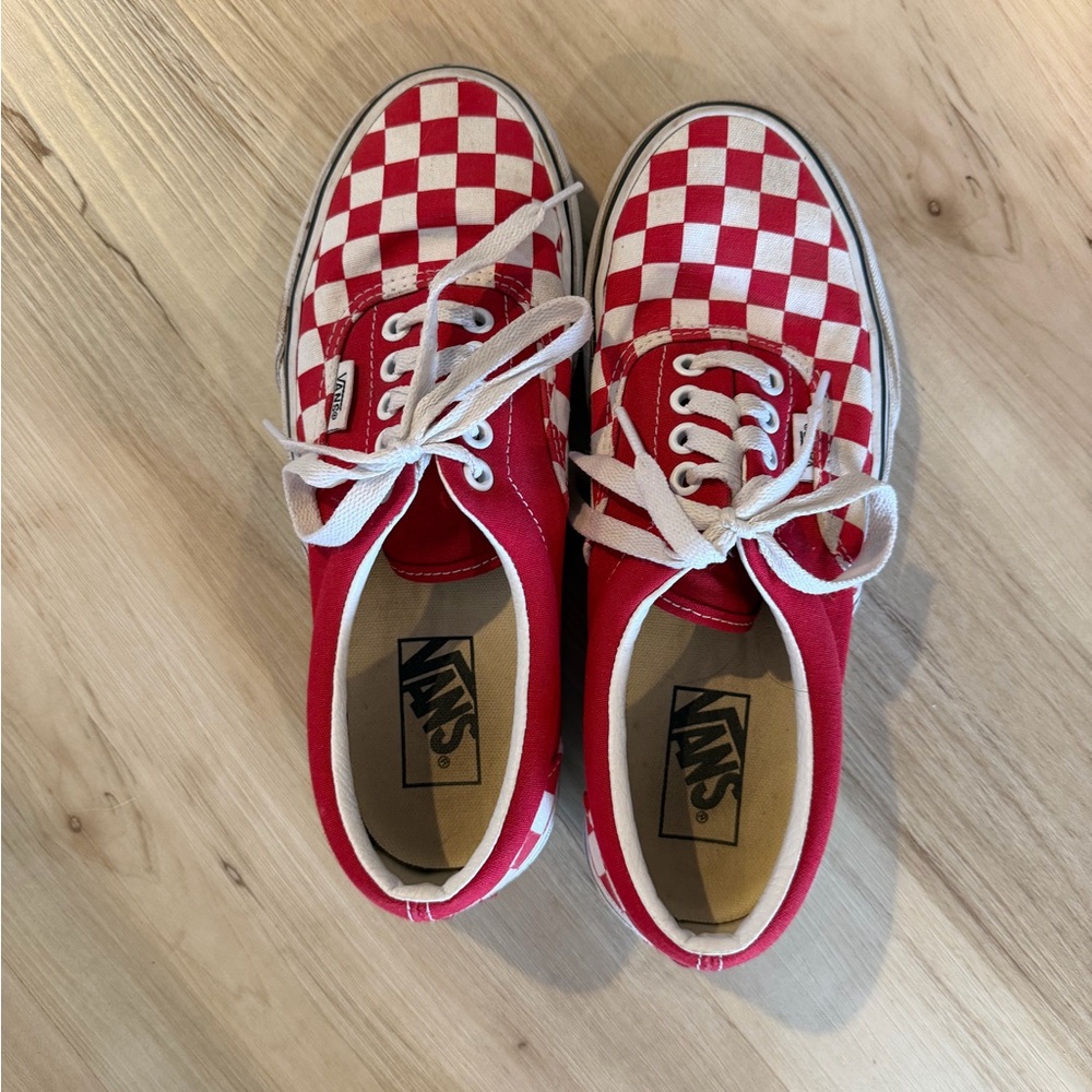 Vans Red Checkered Shoes